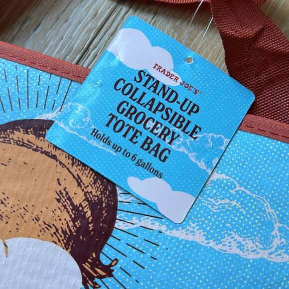 NWT Trader Joe’s Stand-Up Collapsible Grocery Tote Bag - Picture 4 of 4
